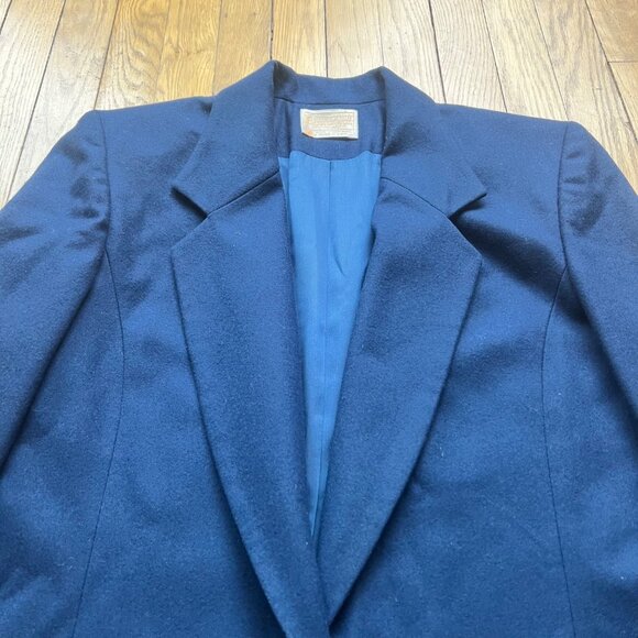 Vintage Pendleton Size 6 Navy Classic Preppy Pure Virgin Wool Notch Neck Blazer - Picture 5 of 14